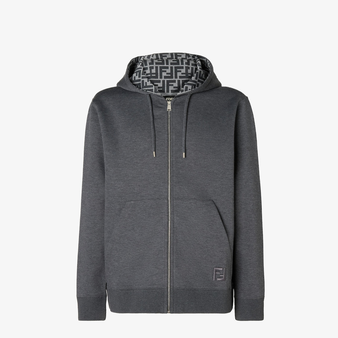 Fendi Cotton Hooded Sweatshirt "Dark Gray"