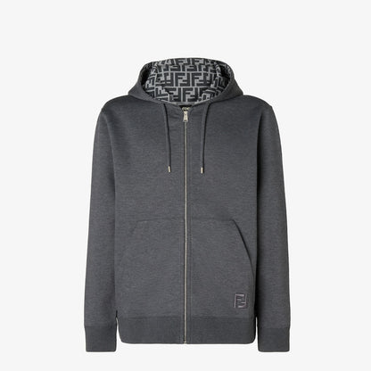 Fendi Cotton Hooded Sweatshirt "Dark Gray"