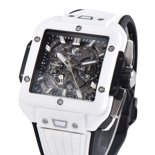 Hublot Square Bang Unico 42mm White Rubber Strap White Dial