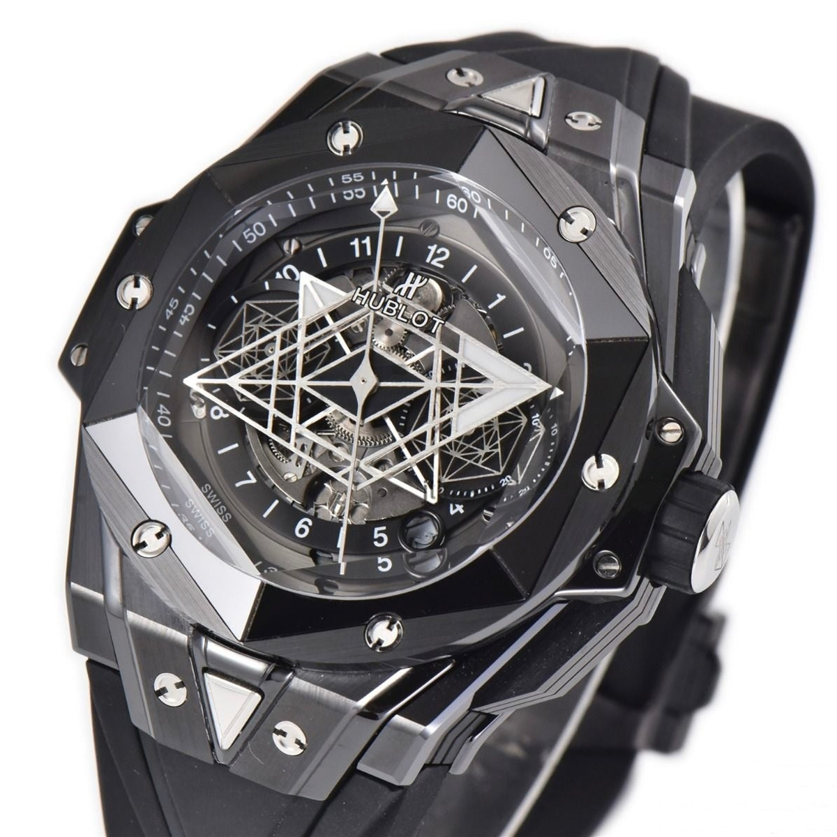 Hublot Big Bang Sang Bleu II 45mm Black Rubber Strap Black Dial