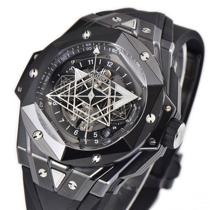 Hublot Big Bang Sang Bleu II 45mm Black Rubber Strap Black Dial
