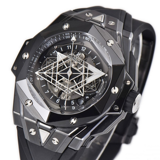 Hublot Big Bang Sang Bleu II 45mm Black Rubber Strap Black Dial