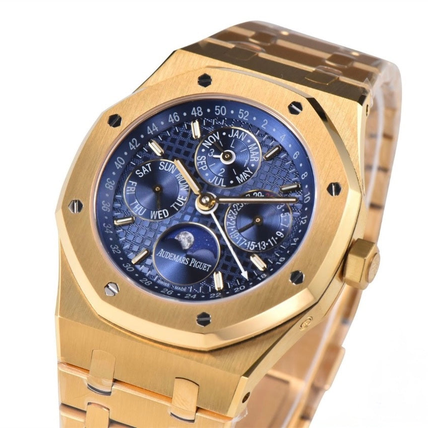 Audemars Piguet Royal Oak 41mm Perpetual Calendar Gold Blue Dial