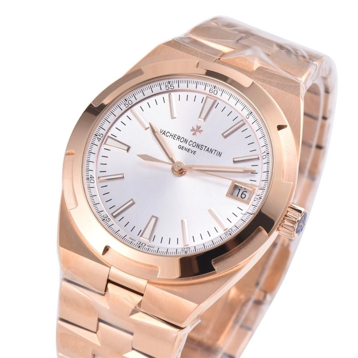 Vacheron Constantin Overseas 41mm Rose Gold Bracelet Silver Dial