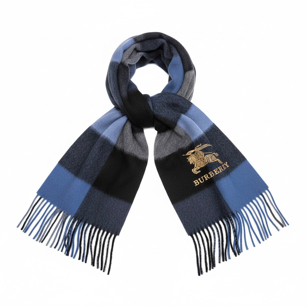 Burberry Cashmere Scarf "Blue-Black"