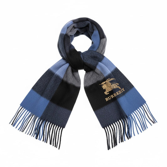 Burberry Cashmere Scarf "Blue-Black"