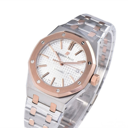 Audemars Piguet Royal Oak 41mm Rose Gold and Steel White Dial