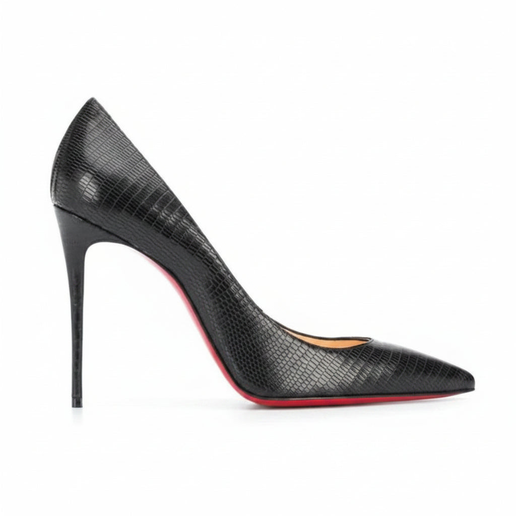 Christian Louboutin Kate Embossed Leather Pumps 100mm "Black"