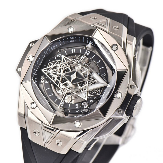 Hublot Big Bang Sang Bleu II Chrono 45mm Black Rubber Strap Black Dial