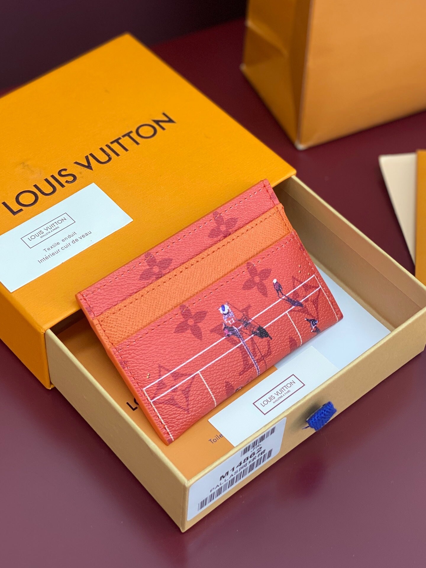 Louis Vuitton Double Card Holder "Rouge Brique"