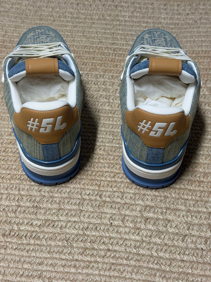 Louis Vuitton LV Trainers "Blue Denim-Brown"