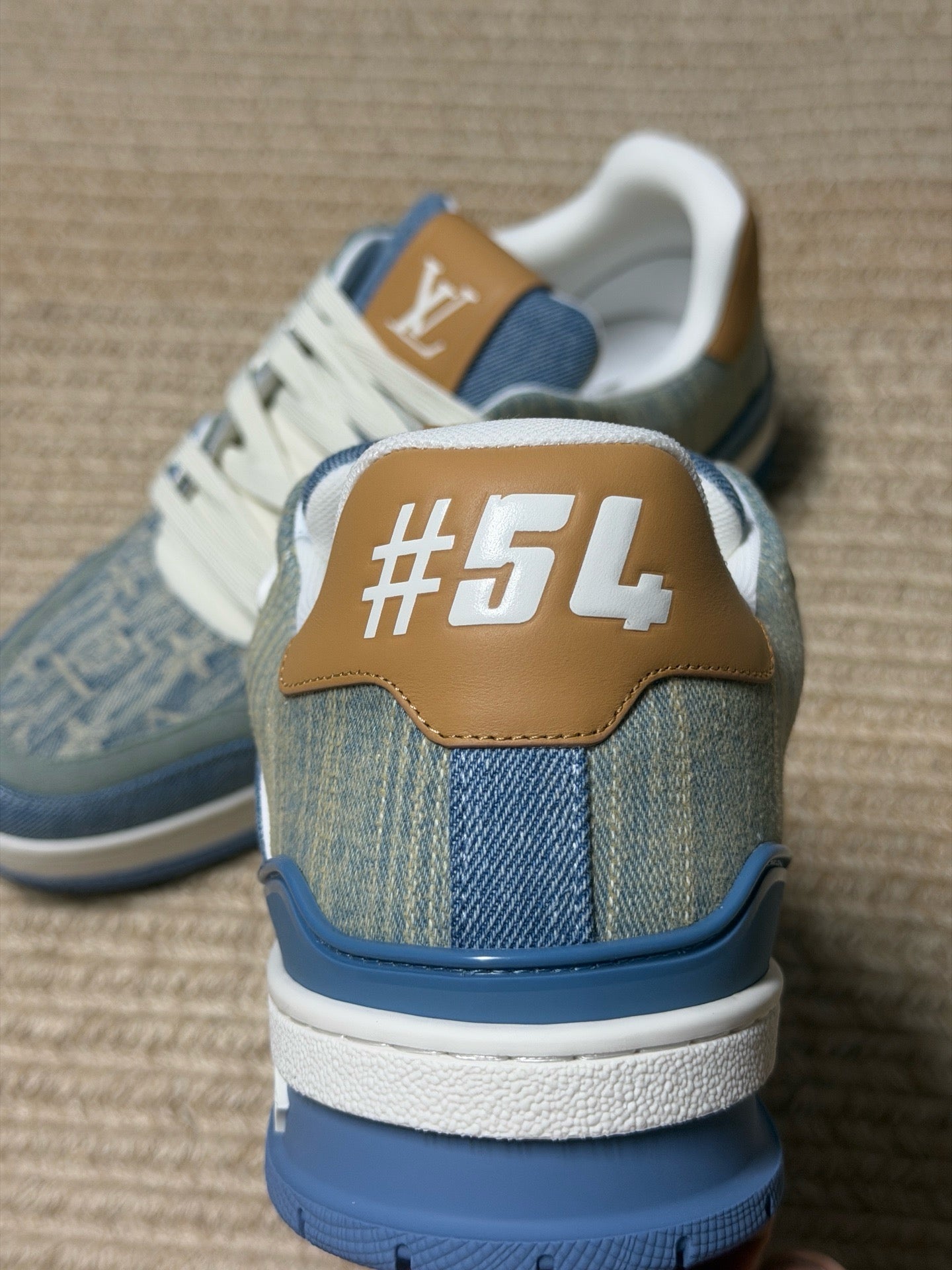 Louis Vuitton LV Trainers "Blue Denim-Brown"