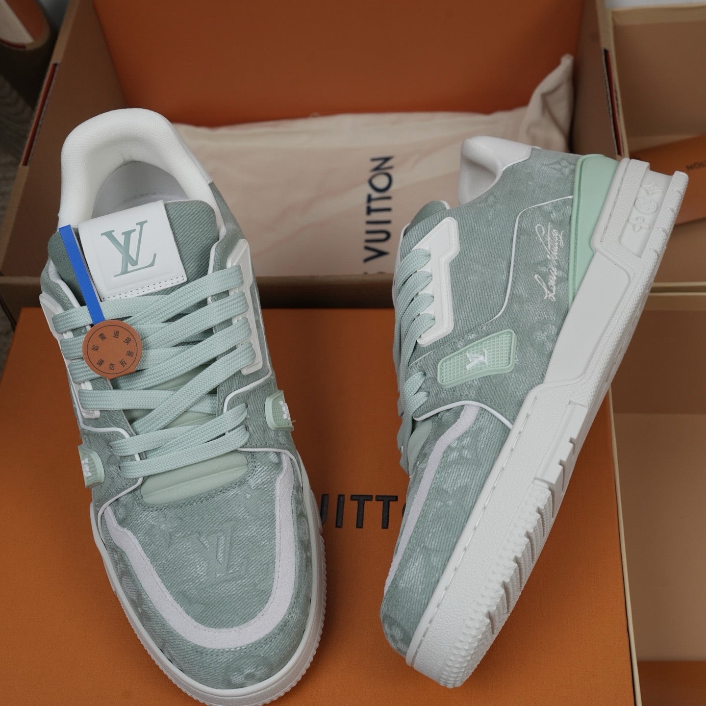 Louis Vuitton LV Trainers "Light Green Denim"