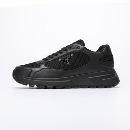 Prada Prax 02 Fabric and Brushed Leather Sneakers "Black"