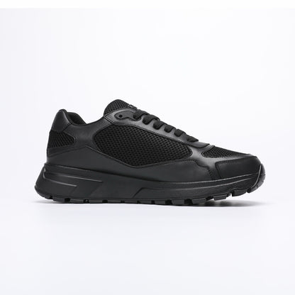 Prada Prax 02 Fabric and Brushed Leather Sneakers "Black"