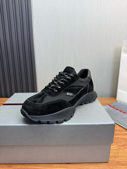 Prada Mesh fabric and Suede Sneakers "Black"