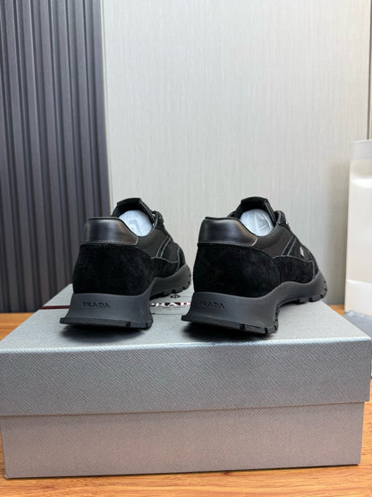 Prada Mesh fabric and Suede Sneakers "Black"