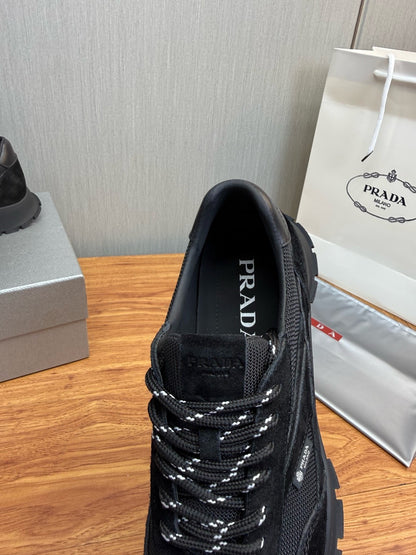 Prada Mesh fabric and Suede Sneakers "Black"