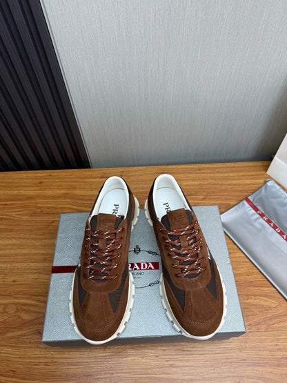 Prada Mesh fabric and Suede Sneakers "Cocoa Brown"