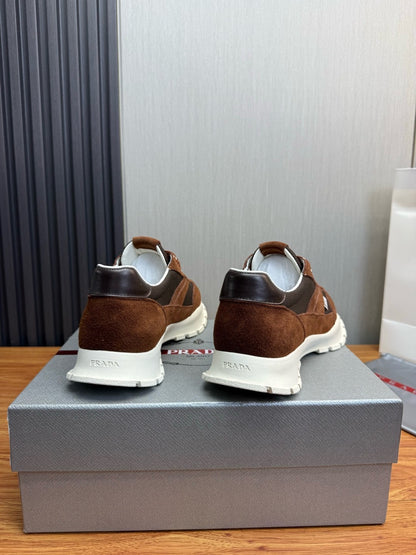 Prada Mesh fabric and Suede Sneakers "Cocoa Brown"