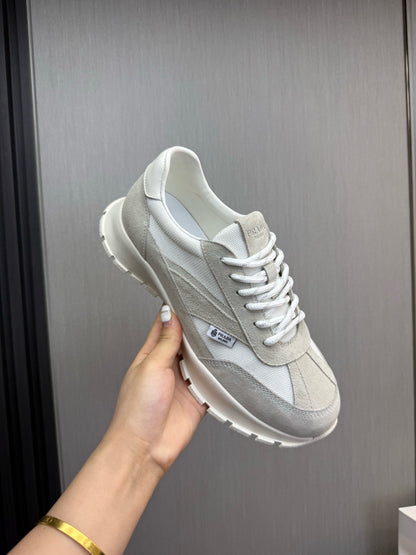 Prada Mesh fabric and Suede Sneakers "White"