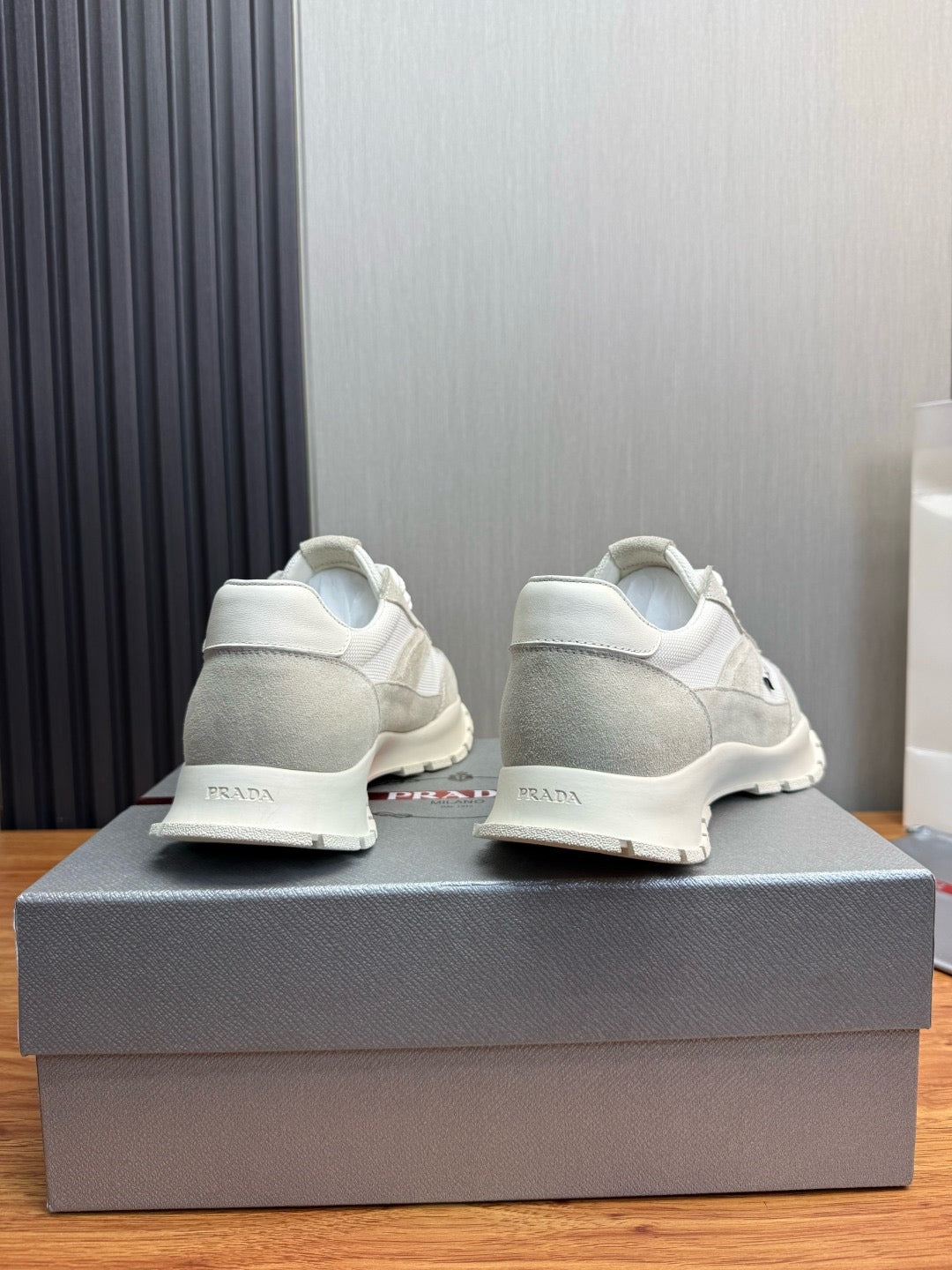 Prada Mesh fabric and Suede Sneakers "White"