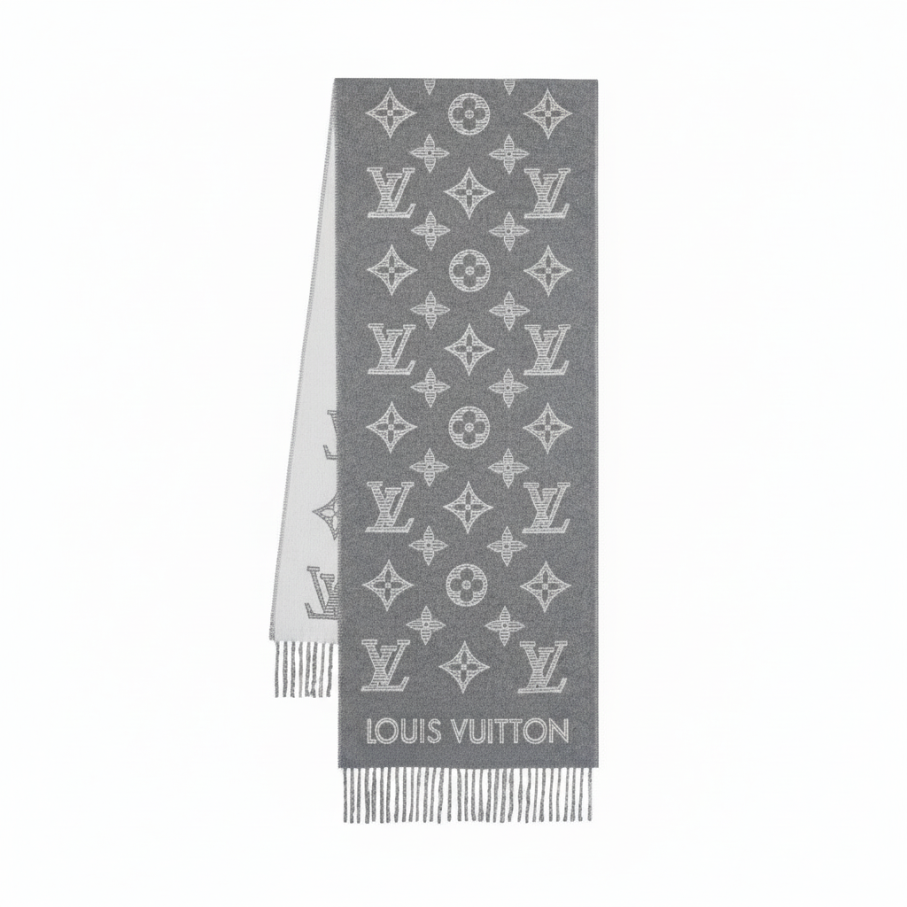Louis Vuitton Monogram Shadow Scarf "Grey"