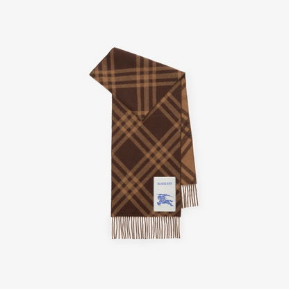 Burberry Check Cashmere Scarf "Brown"
