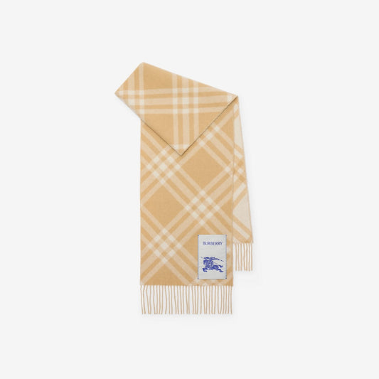 Burberry Check Cashmere Scarf "Beige-Cream"