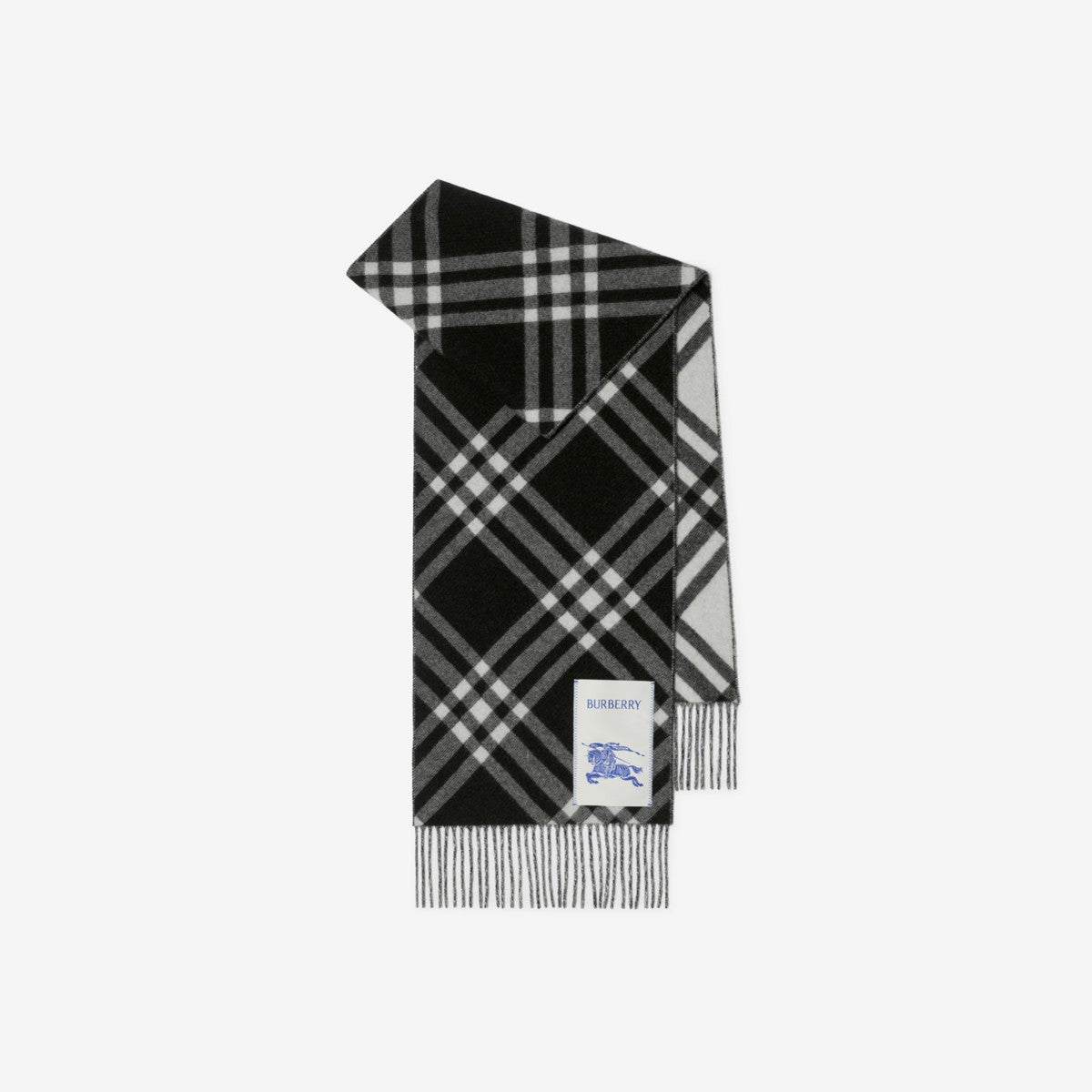 Burberry Check Cashmere Scarf "Black-White"