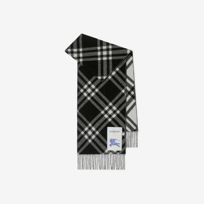 Burberry Check Cashmere Scarf "Black-White"