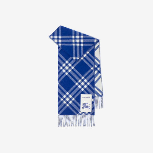 Burberry Check Cashmere Scarf "Blue-White"