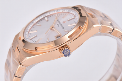 Vacheron Constantin Overseas 41mm Rose Gold Bracelet Silver Dial
