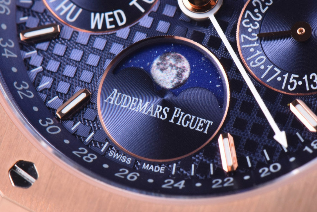 Audemars Piguet Royal Oak 41mm Perpetual Calendar Rose Gold Blue Dial