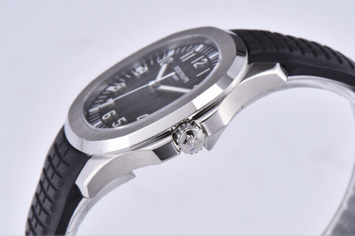 Patek Philippe Aquanaut 40mm Black Rubber Strap Black Dial