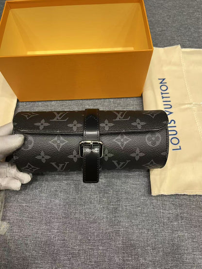 Louis Vuitton 3 Watch Case Monogram Eclipse