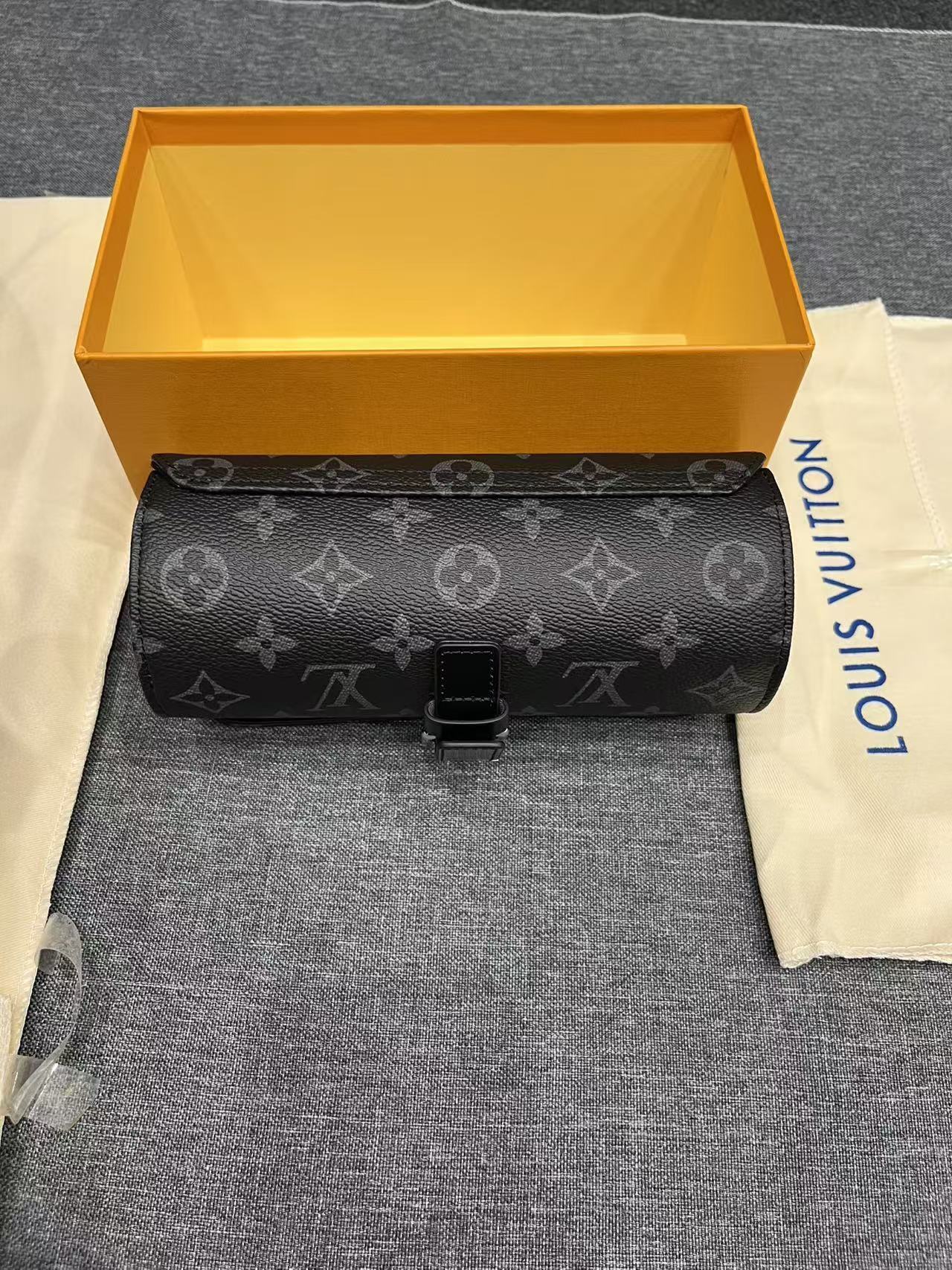 Louis Vuitton 3 Watch Case Monogram Eclipse
