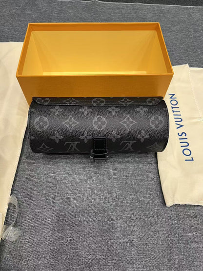 Louis Vuitton 3 Watch Case Monogram Eclipse