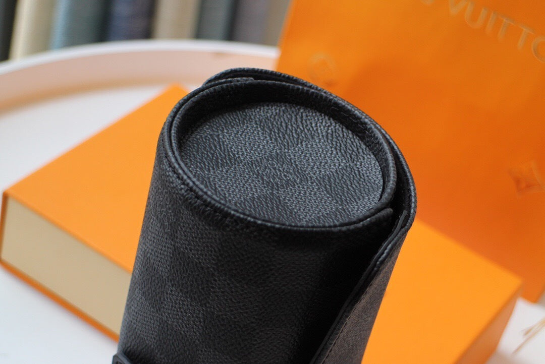 Louis Vuitton 3 Watch Case Damier Graphite Canvas