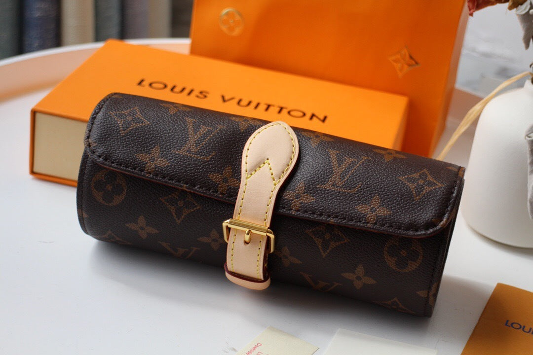 Louis Vuitton 3 Watch Case Monogram Canvas