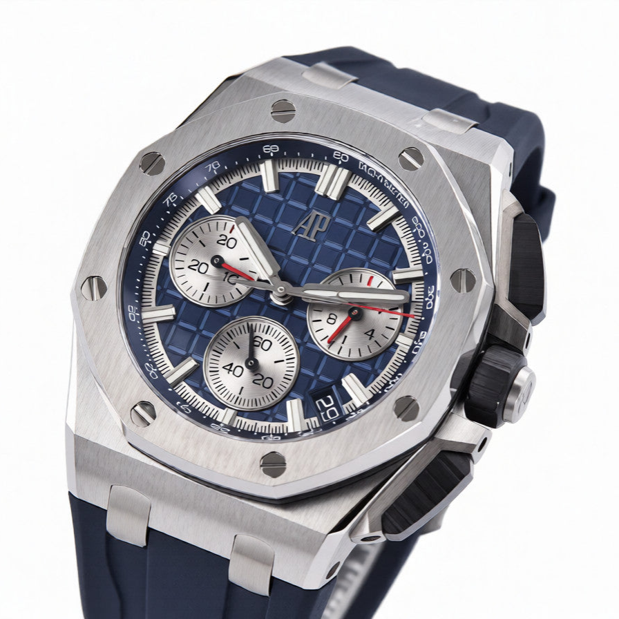 Audemars Piguet Royal Oak Offshore Diver 43mm Blue Strap Blue-Silver Dial