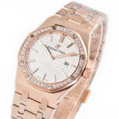 Audemars Piguet Royal Oak 33mm Rose Gold White Dial