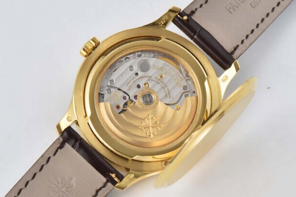 Patek Philippe Calatrava 39mm Gold Brown Leather White Dial