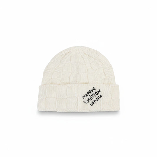 Louis Vuitton Damier Beanie "White"