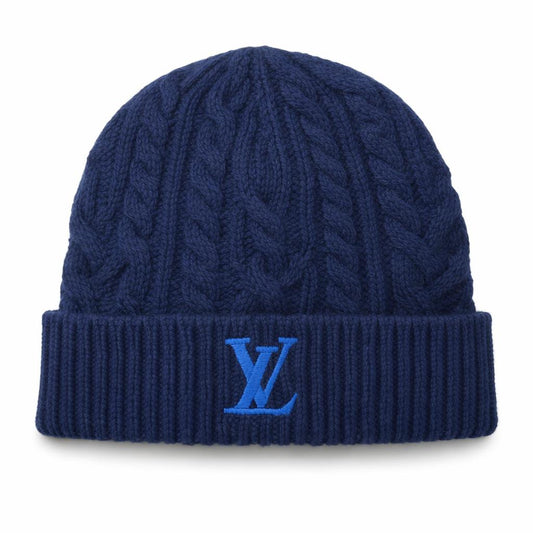 Louis Vuitton Only LV Mini Cable Beanie "Blue"