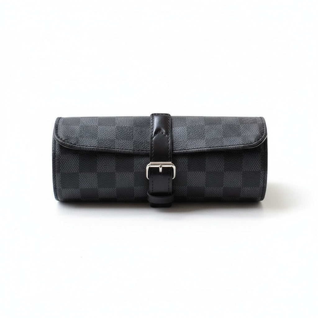 Louis Vuitton 3 Watch Case Damier Graphite Canvas