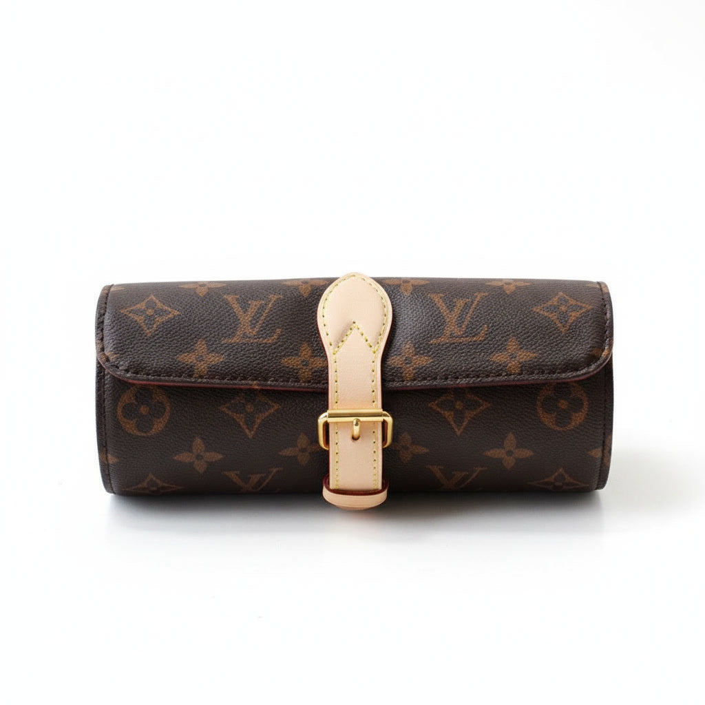 Louis Vuitton 3 Watch Case Monogram Canvas