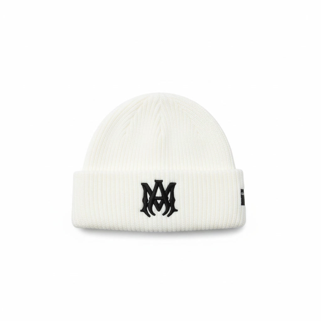 Amiri Wool Beanie "White-Black"