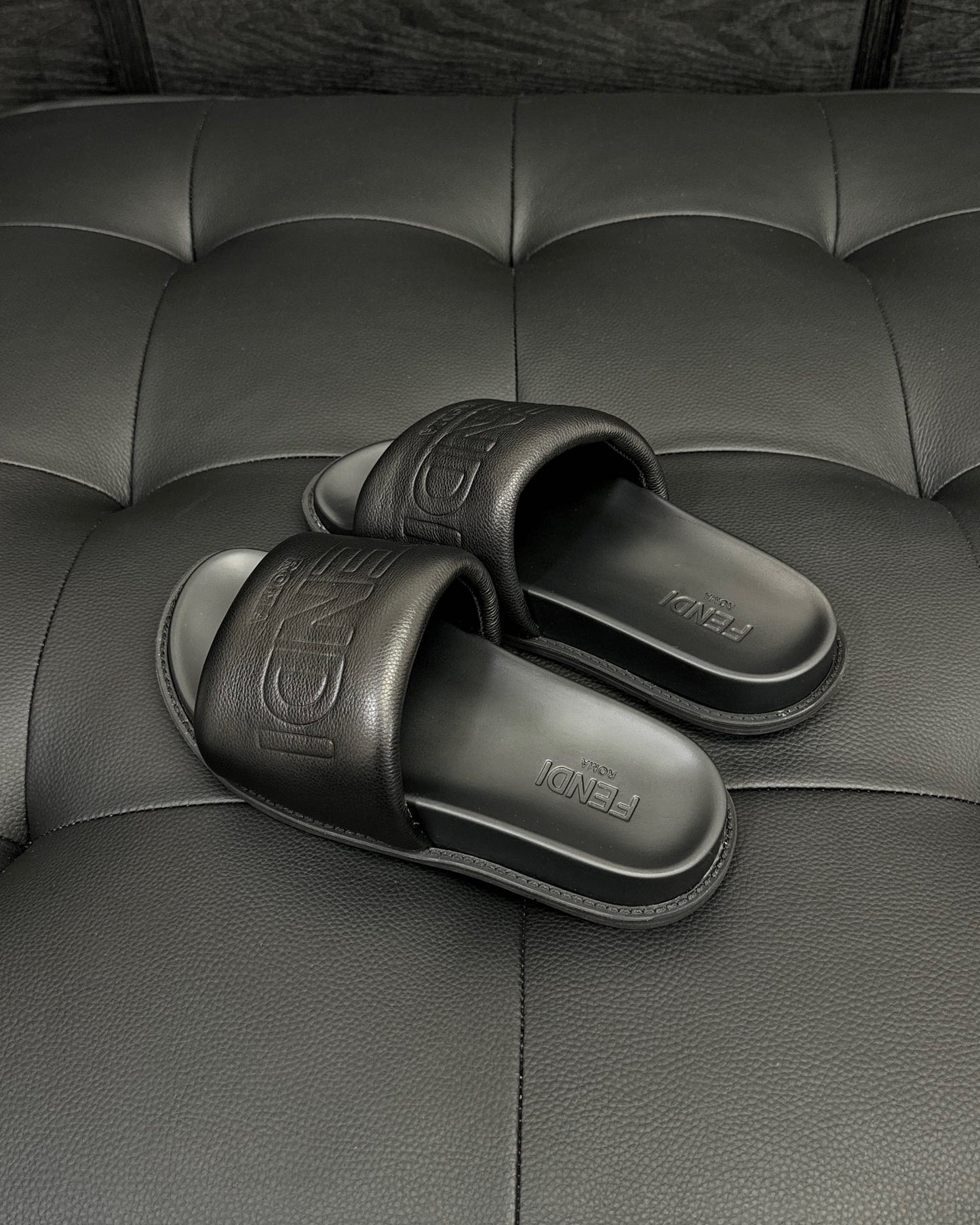 Fendi Roma Slides "Black"