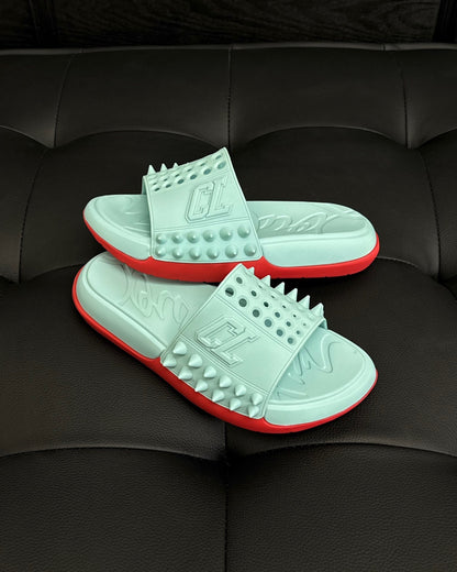 Christian Louboutin Take It Easy Slides "Light Blue"